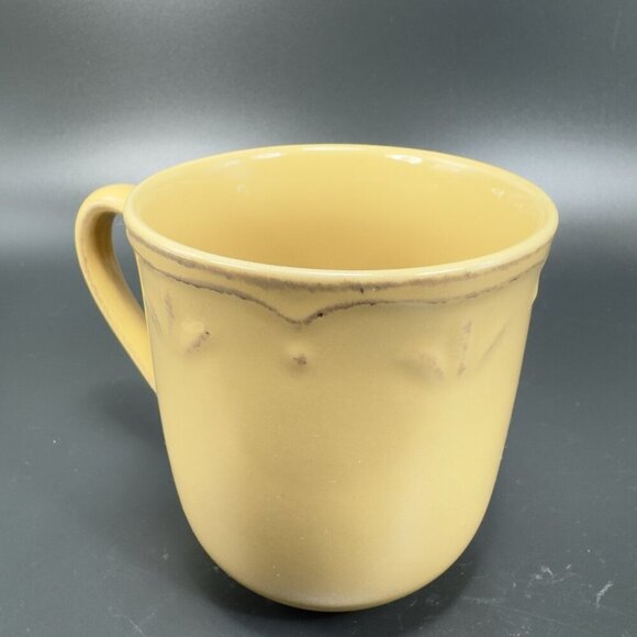 Thomson Pottery Beige Tan Ceramic Coffee Mug Cup Mugs Cups Raised Edge VTG Set 2 - Picture 13 of 15